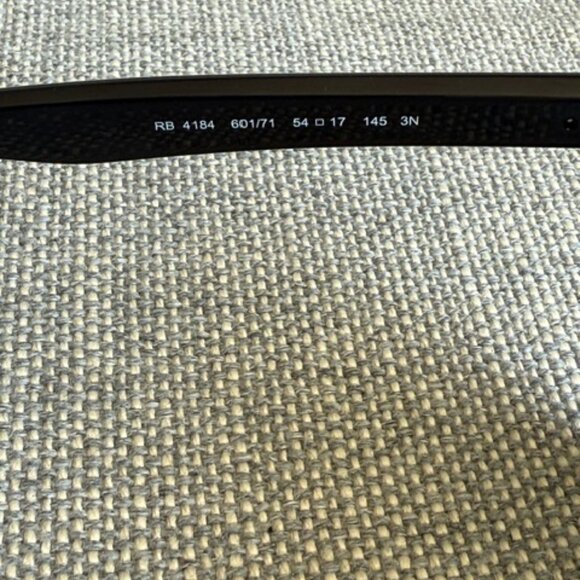 Ray-Ban Sunglasses RB4184, Black Frames with Polarized Green Lenses and Leather - Picture 6 of 11